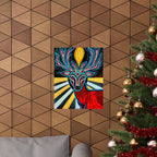 Deer Spirit Matte Vertical Poster — Vibrant Geometric Stag Wall Art