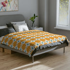 Yellow & Blue Cozy Velveteen Microfiber Blanket | Warm Throw Blanket, Decorative Bedding, Couch Cover, Gift for Home, Snug & Stylish