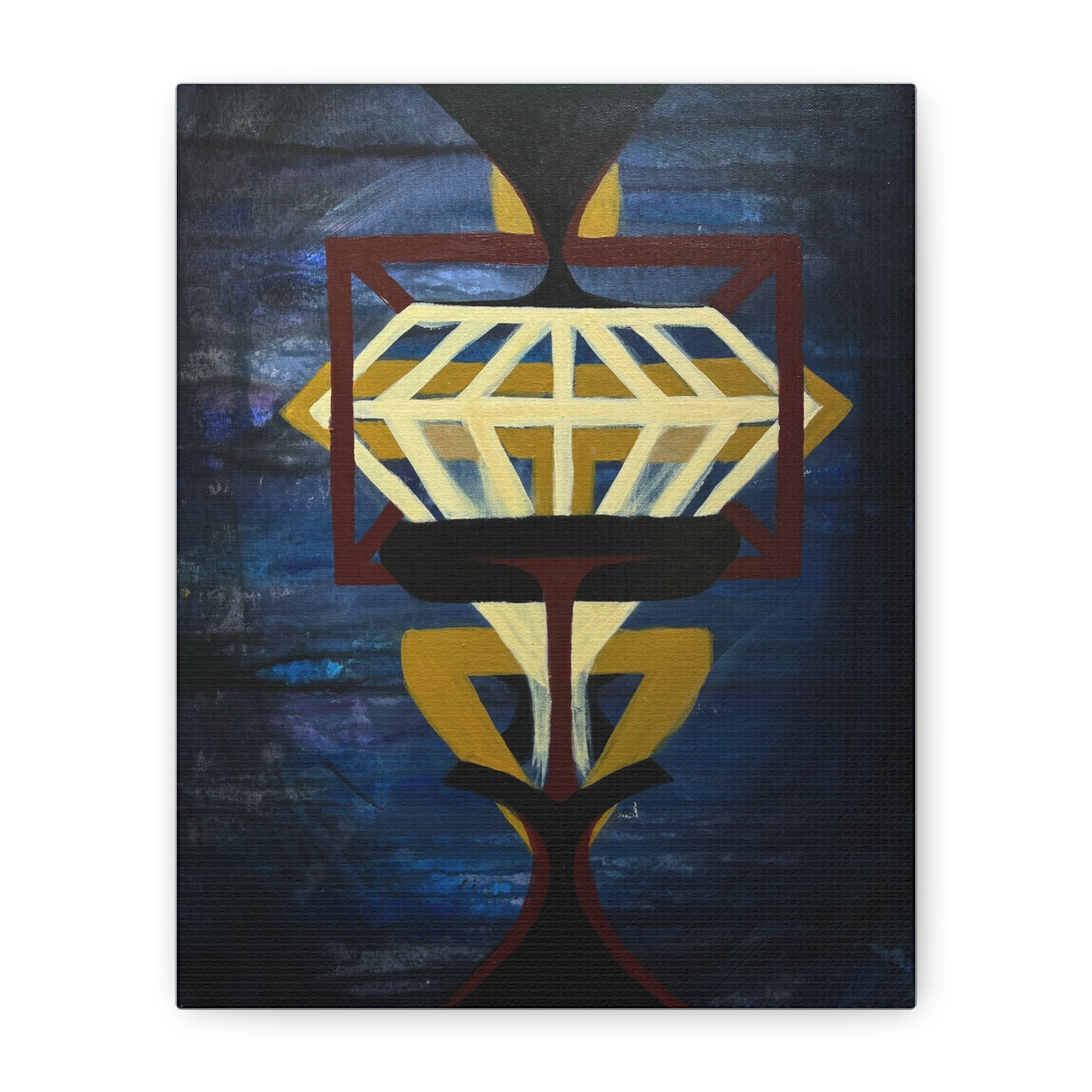 Diamond Matte Canvas Wall Art Print, Abstract Geometric Decor, Modern Home Decoration, Unique Artwork for Living Room, Gift Idea for Art Lovers
